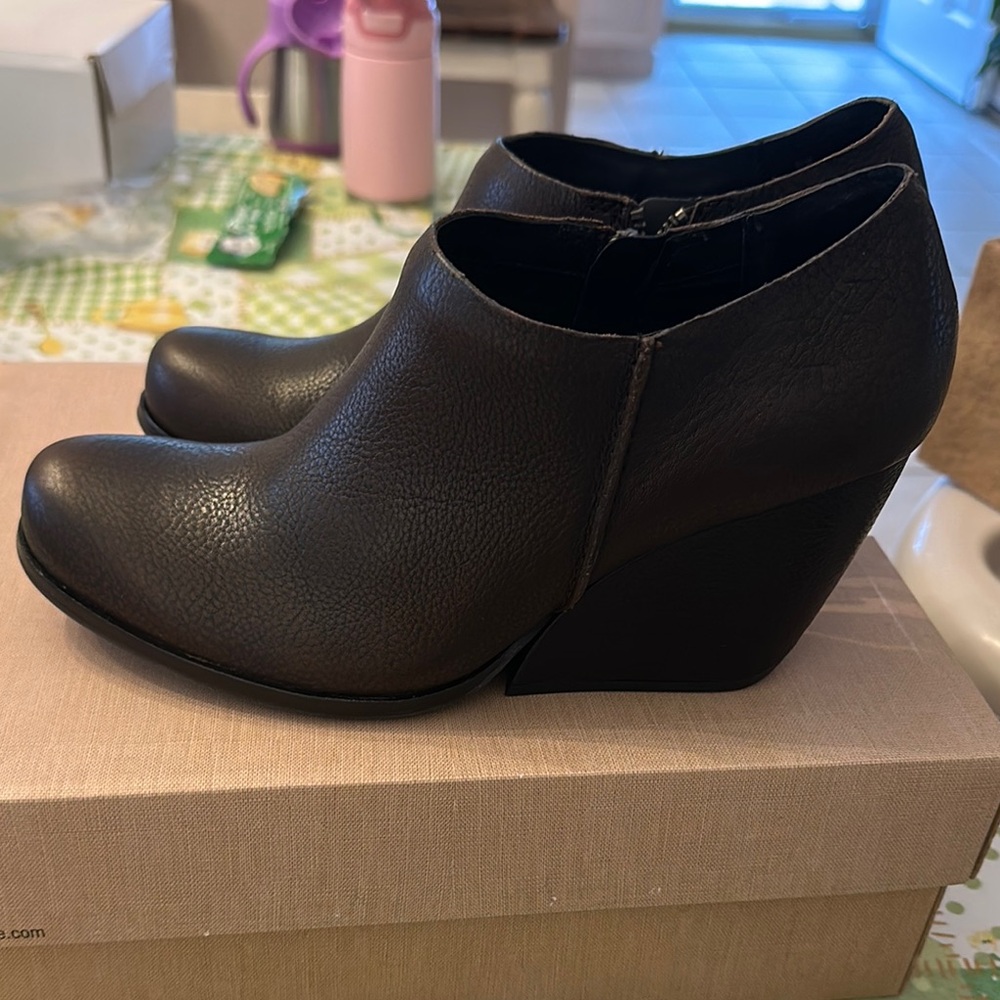 Kork-Ease Dark Brown Ankle Booties
